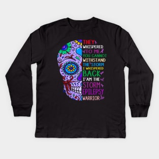 epilepsy warrior i am the storm Kids Long Sleeve T-Shirt